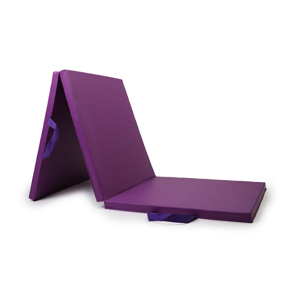 NORTHERN Yoga Mat Exercise Fitness Tri-Fold Foam Mat Extra Thick Non Slip Large Padded Stretching Home Gym Equipment Accessory 3 Folding Multi-Purpose Workout with Carrying Handle