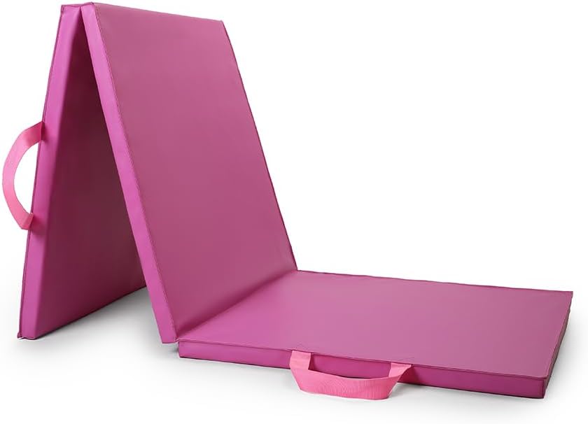 NORTHERN Yoga Mat Exercise Fitness Tri-Fold Foam Mat Extra Thick Non Slip Large Padded Stretching Home Gym Equipment Accessory 3 Folding Multi-Purpose Workout with Carrying Handle