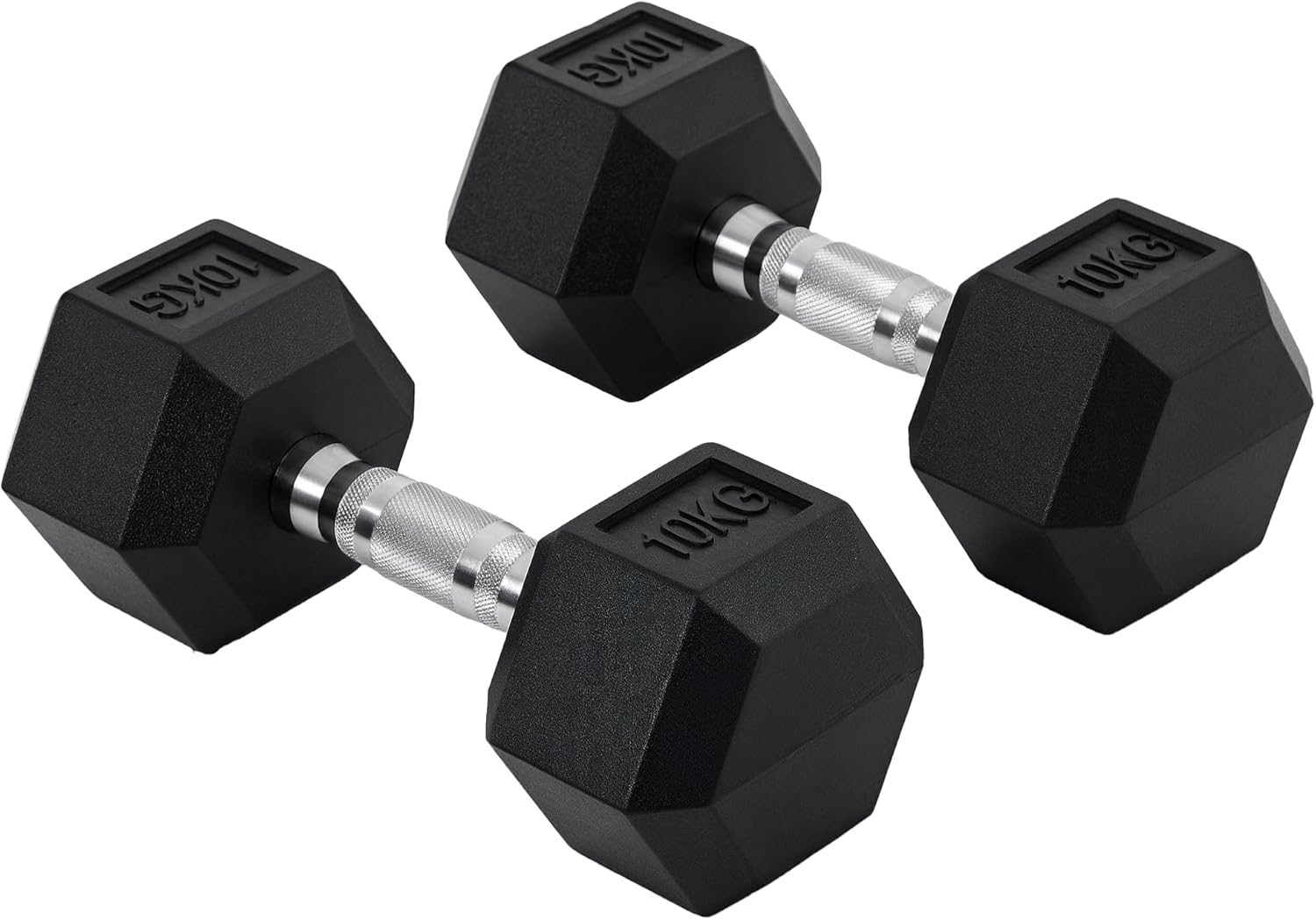 HOMCOM 2x4kg/2x5kg/2x6kg/2x8kg/2x10kg Rubber Dumbbell Sports Hex Weights Sets Home Gym Fitness Hexagonal Dumbbells Kit Weight Lifting Exercise