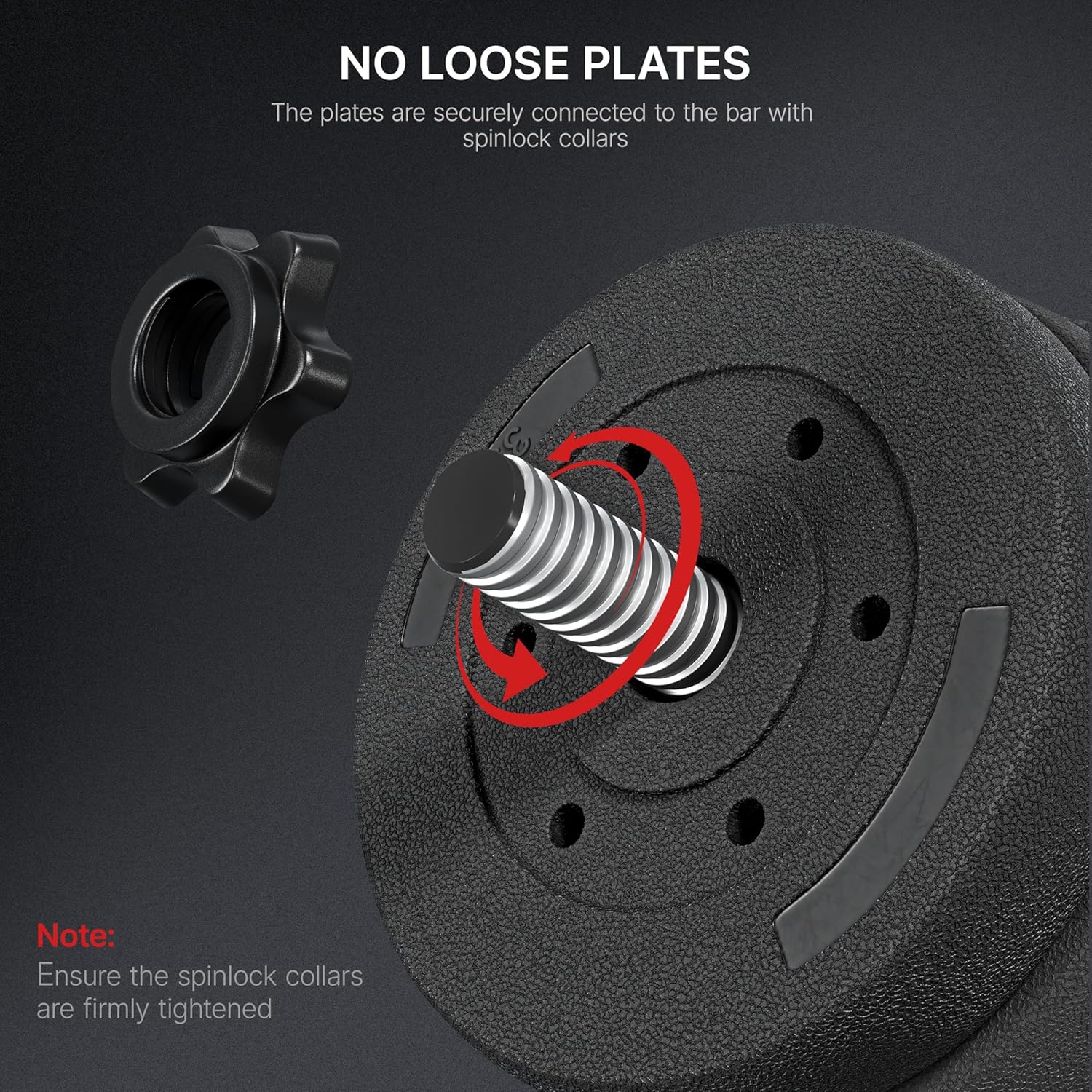 Yaheetech 30KG/25KG/20KG/15KG Adjustable Dumbbells Weight Lifting Training Set Dumbbells Set (sold as a pair) Home Gym Fitness for Men/Women