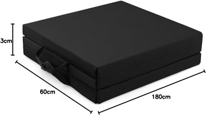 NORTHERN Yoga Mat Exercise Fitness Tri-Fold Foam Mat Extra Thick Non Slip Large Padded Stretching Home Gym Equipment Accessory 3 Folding Multi-Purpose Workout with Carrying Handle