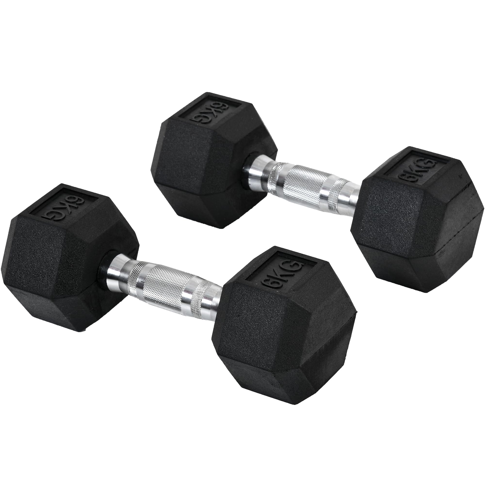 HOMCOM 2x4kg/2x5kg/2x6kg/2x8kg/2x10kg Rubber Dumbbell Sports Hex Weights Sets Home Gym Fitness Hexagonal Dumbbells Kit Weight Lifting Exercise