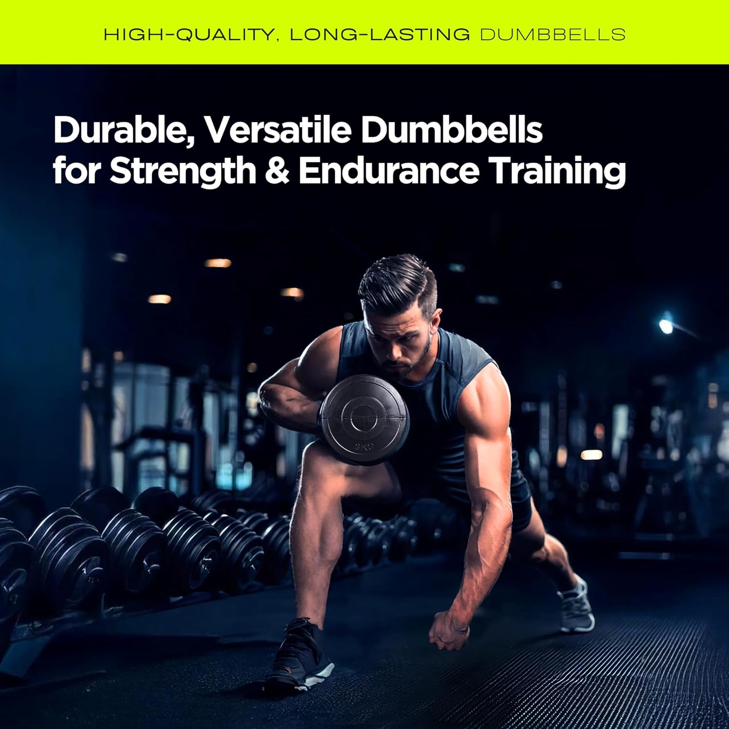 Straame Dumbbell Set with carry Rack - Hand Weights for Men & Women - 1kg, 2kg, 3kg Tree Set for Home Workout, Strength Training & Fitness – Durable, Easy to Use