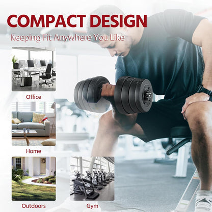 Yaheetech 30KG/25KG/20KG/15KG Adjustable Dumbbells Weight Lifting Training Set Dumbbells Set (sold as a pair) Home Gym Fitness for Men/Women