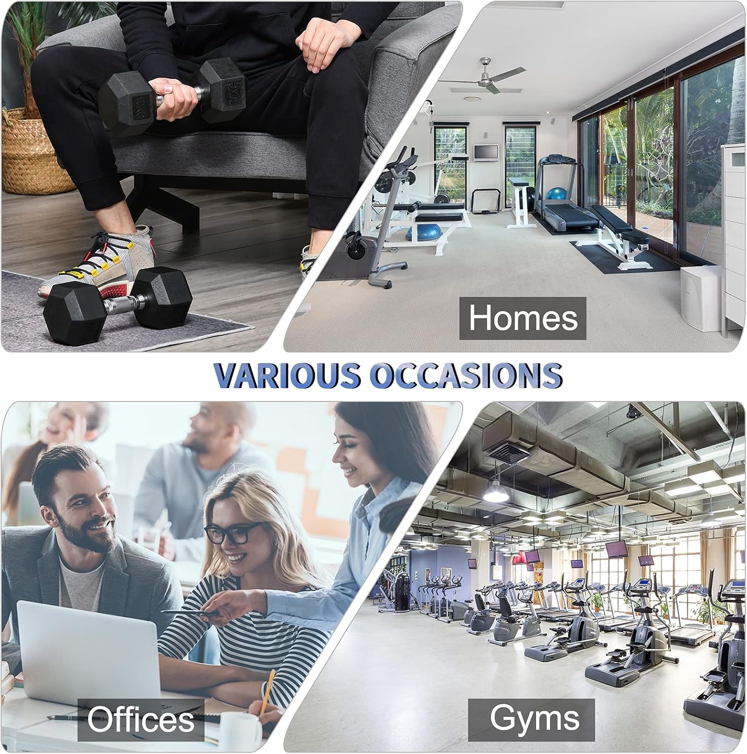 HOMCOM 2x4kg/2x5kg/2x6kg/2x8kg/2x10kg Rubber Dumbbell Sports Hex Weights Sets Home Gym Fitness Hexagonal Dumbbells Kit Weight Lifting Exercise